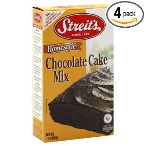 Streits Cake Mix, Gourmet Chocolate, Passover, 12 Ounce (Pack of 4 