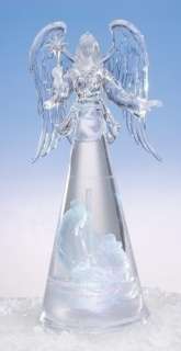 14 Clear Acrylic Crystal Lighted Angel Figure Nativity  