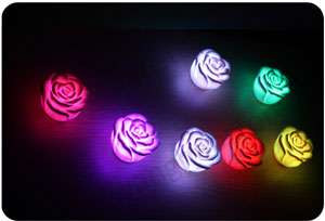 Changing Color Floating Rose Flower LED Candle lights  