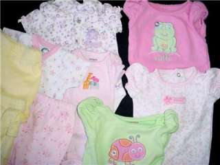 26 pcs USED BABY GIRL LOT PREEMIE & NEWBORN MONTHS SUMMER CLOTHES 