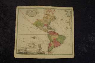NORTH & SOUTH AMERICA CANADA USA CARIBBEAN PERU BRAZIL MAP HOMANN 1732 