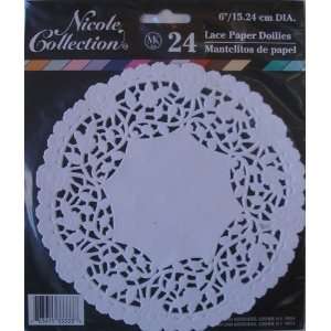  Doilies & Cardboard Trays  6 Lace Paper Doilies   White 