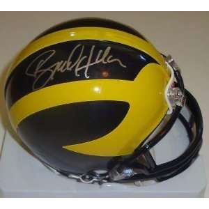  Brady Hoke Signed Mini Helmet COA Michigan Wolverines 