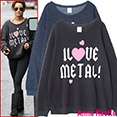 Love Metal Crewneck Sweatshirt Top