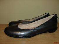 BFS03~SOFFT Size 6M Gray Black Trim Patent Leather Comfort Flats Shoes 