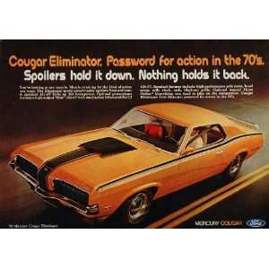   Cougar Eliminator Muscle Car   Original Print Ad