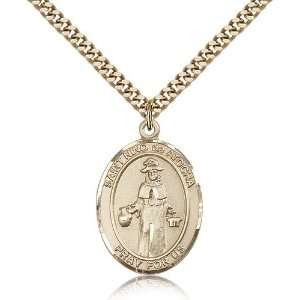  Gold Filled St. Saint Nino de Atocha Medal Pendant 1 x 3/4 