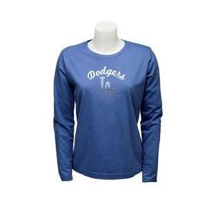 Los Angeles Dodgers Womens Screen Crystal Combo Missy Long Sleeve T 