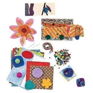   Kit with Wool Felt Shapes, Colorful Beads and Paper Toys & Games