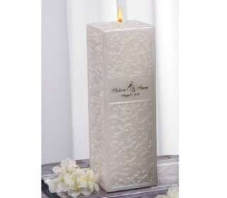 Personalized Square Flourish Wedding Unity Candle Set  