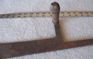37 Antique Ice Cutter Tool Hay Knife Scythe 2 Handle  