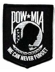 POW MIA Embroidered Patch Iron On Vietnam War Prisoner of War Military 