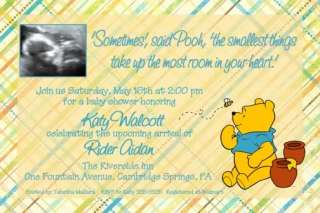 Winnie the POOH Baby Shower Invitation Ultrasound Photo  