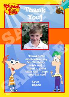 Custom Phineas and Ferb Invitations and coordinating party supplies 