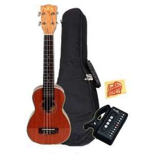   Neck Ukulele Bundle with Gig Bag, Cherub Tuner, and Polishing Cloth