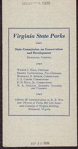 VINTAGE VIRGINIA STATE PARKS FOLD OUT BROCHURE 1936  