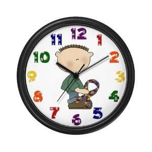  Autistic Boy Autism awareness Wall Clock by  