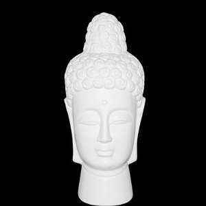  Urban Trends 220 Ceramic Buddha Head Statue Color White 