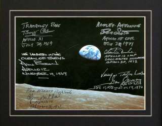 Moonwalkers Apollo 11 12 14 15 16 17 Autographs Print  