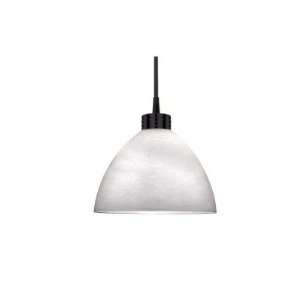   Line Voltage Pendant, Dark Bronze Finish with White Marble Glass Home
