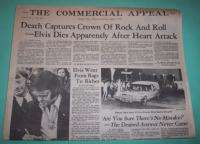 AUGUST 17,1977~ELVIS DIES~MEMPHIS COMMERCIAL APPEAL NEWSPAPER  