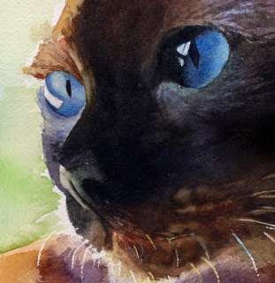 PRINT applehead apple head Siamese Cat Art Painting  
