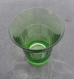 Vintage Heisey Glass Pleat and Panel Green 8 Ounce Tumbler  