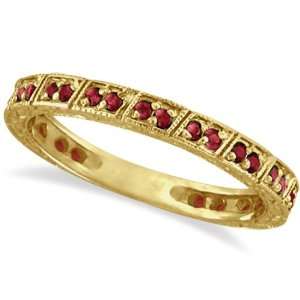  Ruby Stackable Ring Anniversary Band in 14k White Gold (0 