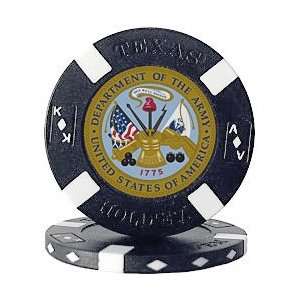 ARMY Seal on Black Big Slick Texas Holdem Poker Chip  