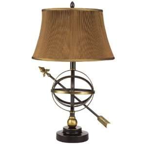 Table Lamp with Armillary Style Design in Antique Gold Finish