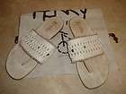 GUAR AUTH HENRY CUIR FOR BARNEYS NEW YORK CREAM SUEDE LEATHER SANDALS 