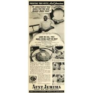  1936 Ad Aunt Jemima Pancake Mix R.M.S Queen Mary Boat 