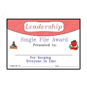  Single File Award Certificate