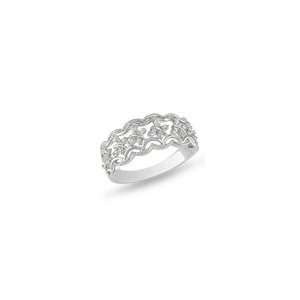  ZALES Diamond Accent Scallop Band in Sterling Silver ss 