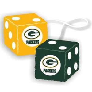    BSS   Green Bay Packers NFL 3 Car Fuzzy Dice 