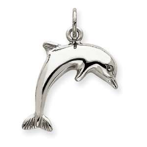  14k White Gold Dolphin Charm Jewelry