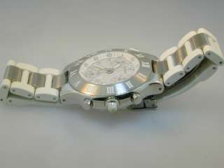 Cartier Chronoscaph 21 White Rubber & Steel Watch  