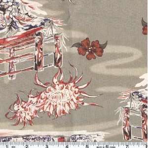    Wide Rayon/Cotton Shirting Hula Hut Lounge Sage Fabric By The Yard