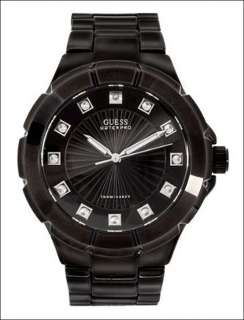 GUESS BLACK STAILESS STEEL WITH DIAMONDS MEN WATCH U12000G1 NEW  