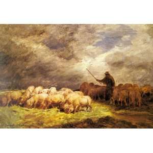   24x36 Inch, painting name The Swineherd, By Jacque Charles Émile