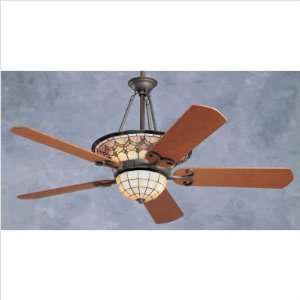  52 Raphael Tiffany Ceiling Fan in Weathered Bronze