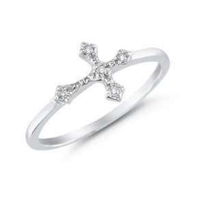  Womens Diamond Cross Ring Jewelry