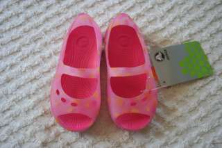 NWT Crocs Kids Girls Carlie Flat, Pink Bubbles, size 10C  