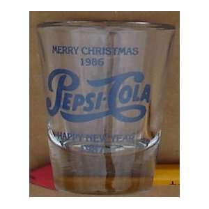 Pepsi Cola Shot Glass For Christmas 1986 & New Years 1987