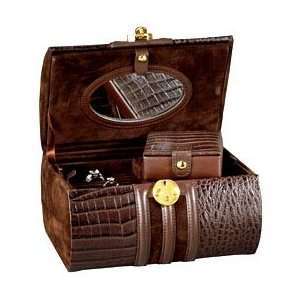  Tuscany Leather Jewelry Case w Travel Box & Mirror Lid 