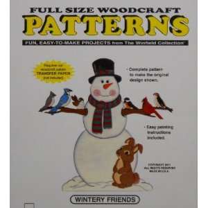  Wintery Friends Snowman Woodcraft Pattern Arts, Crafts & Sewing