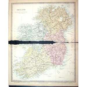   Map 1880 Ireland Ulster Munster Waterford Dublin Belfast Home