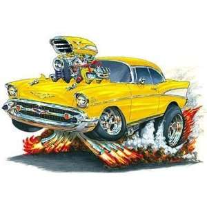  24 *Firebreather*1957 Chevy Belair turbo cartoon Car Wall 