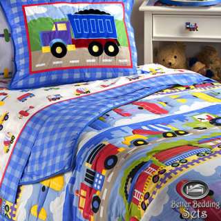   Train Plane Truck Hugger Bedroom Bedding Set For Twin Full Size  