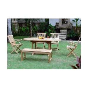   Lahaina Teak Extension Table With Chairs & Bench Set